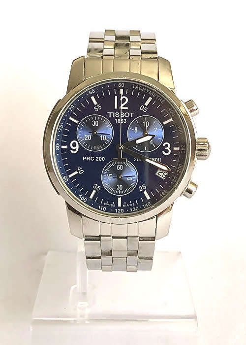 tissot prc 200 chronograph blue dial men's watch